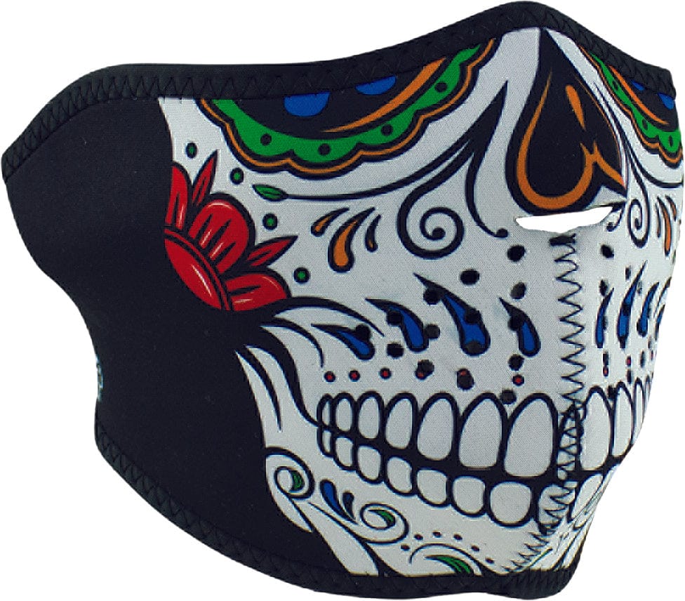 Western Powersports Facemask Muerte Skull Half Face Mask by Zan WNFM413H