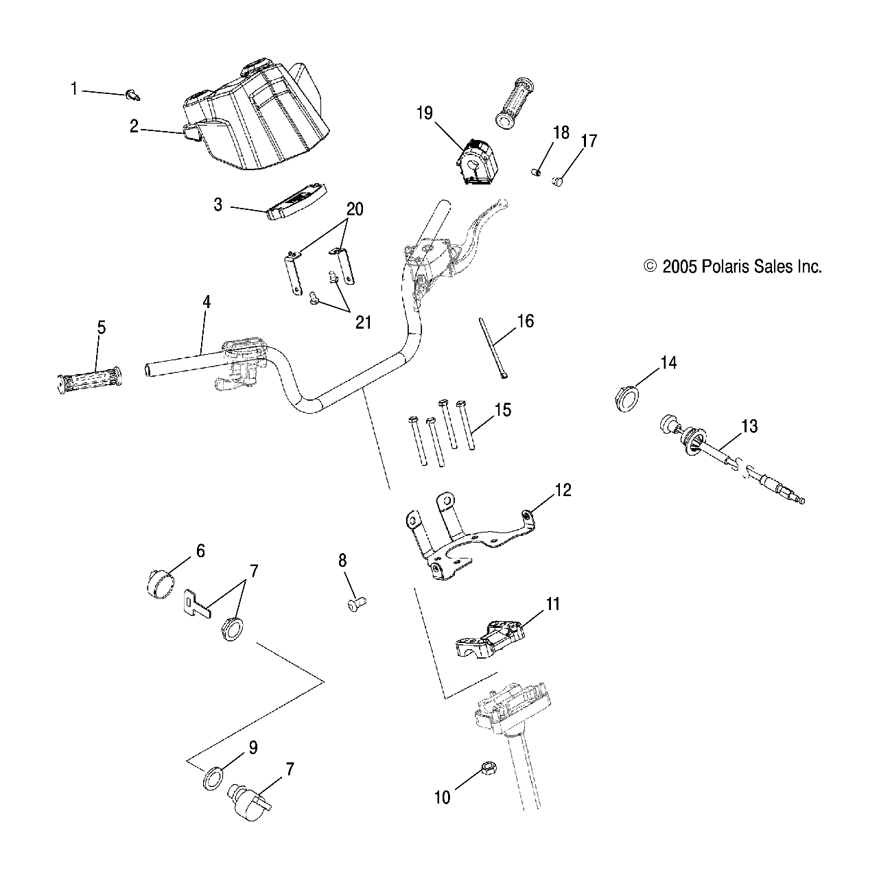 Handlebar Grip, 7/8 Id, Gloss B by Polaris 5433834-070 OEM Hardware P5433834-070 Off Road Express