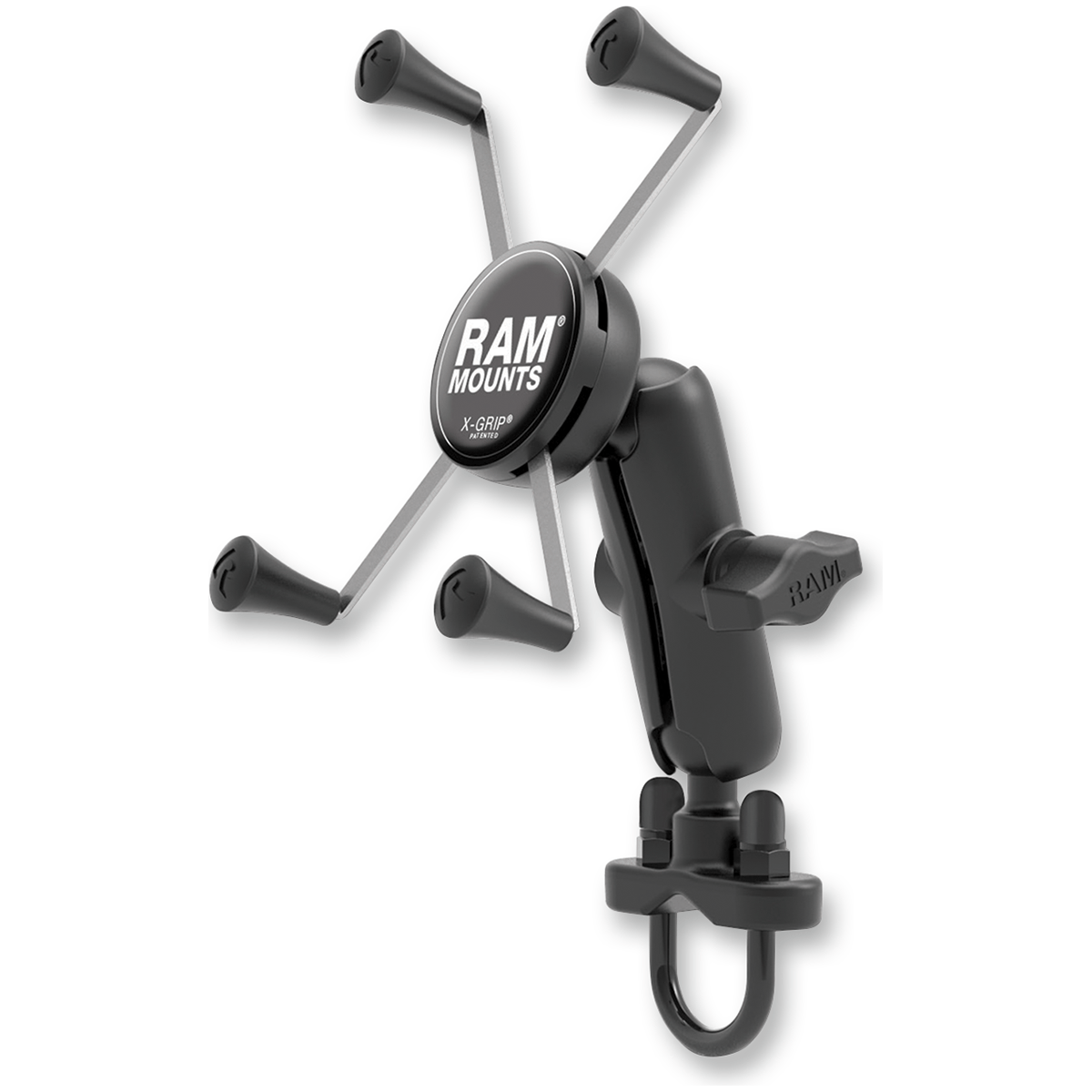 Handlebar Rail Mount With U-Bolt Base And Universal X-Grip® Cradle By Ram Mounts RAMB149Z-UN10U Device Mount Adapter 0636-0122 Parts Unlimited