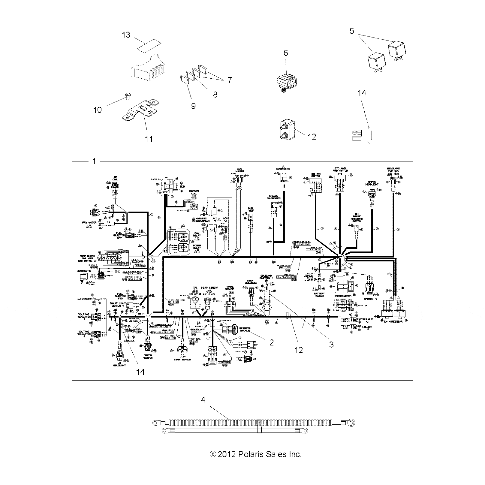 Harness Kit, Engine Temp by Polaris 2875543 OEM Hardware P2875543 Off Road Express