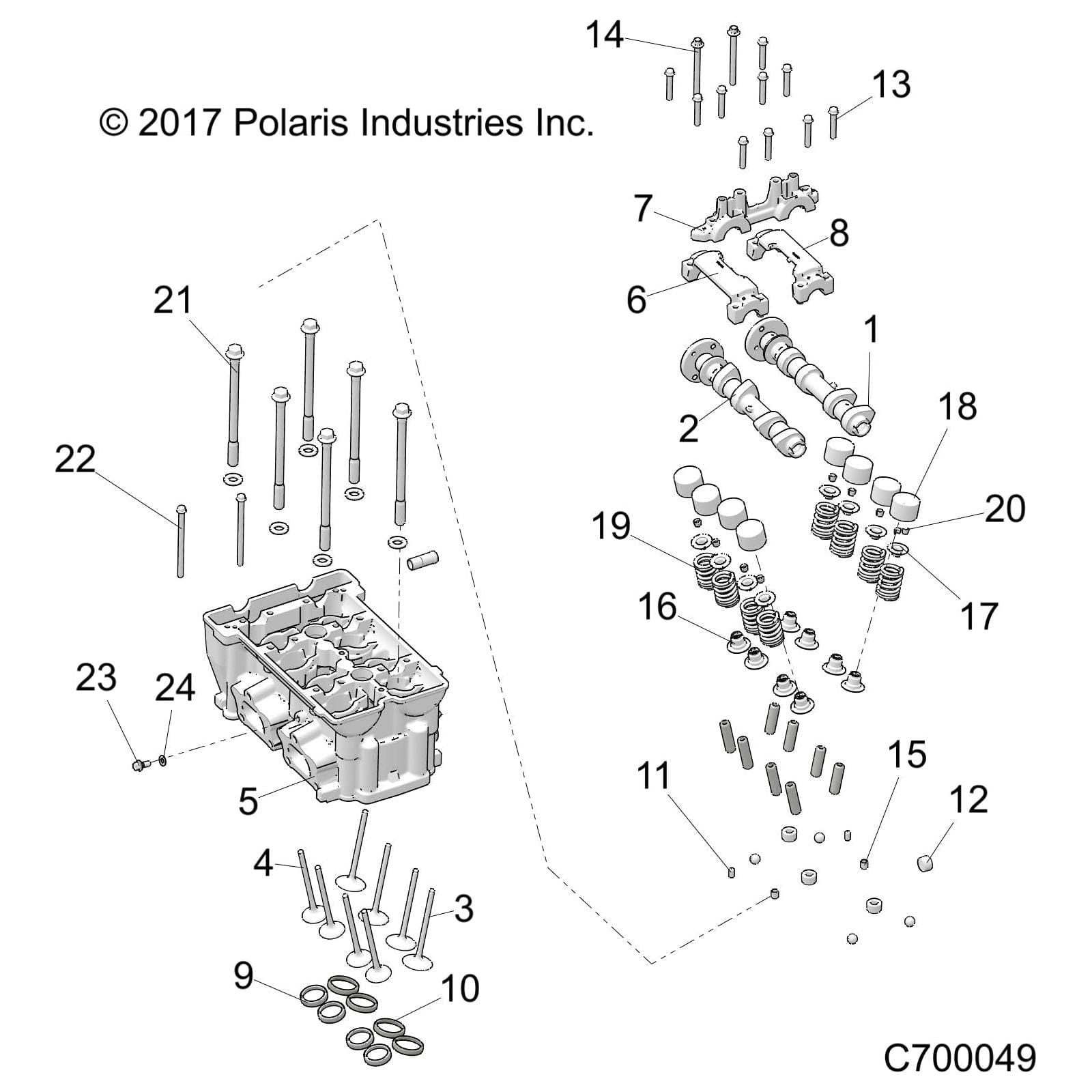 Head Cylinder Assembly by Polaris 3022798 OEM Hardware P3022798 Off Road Express Drop Ship