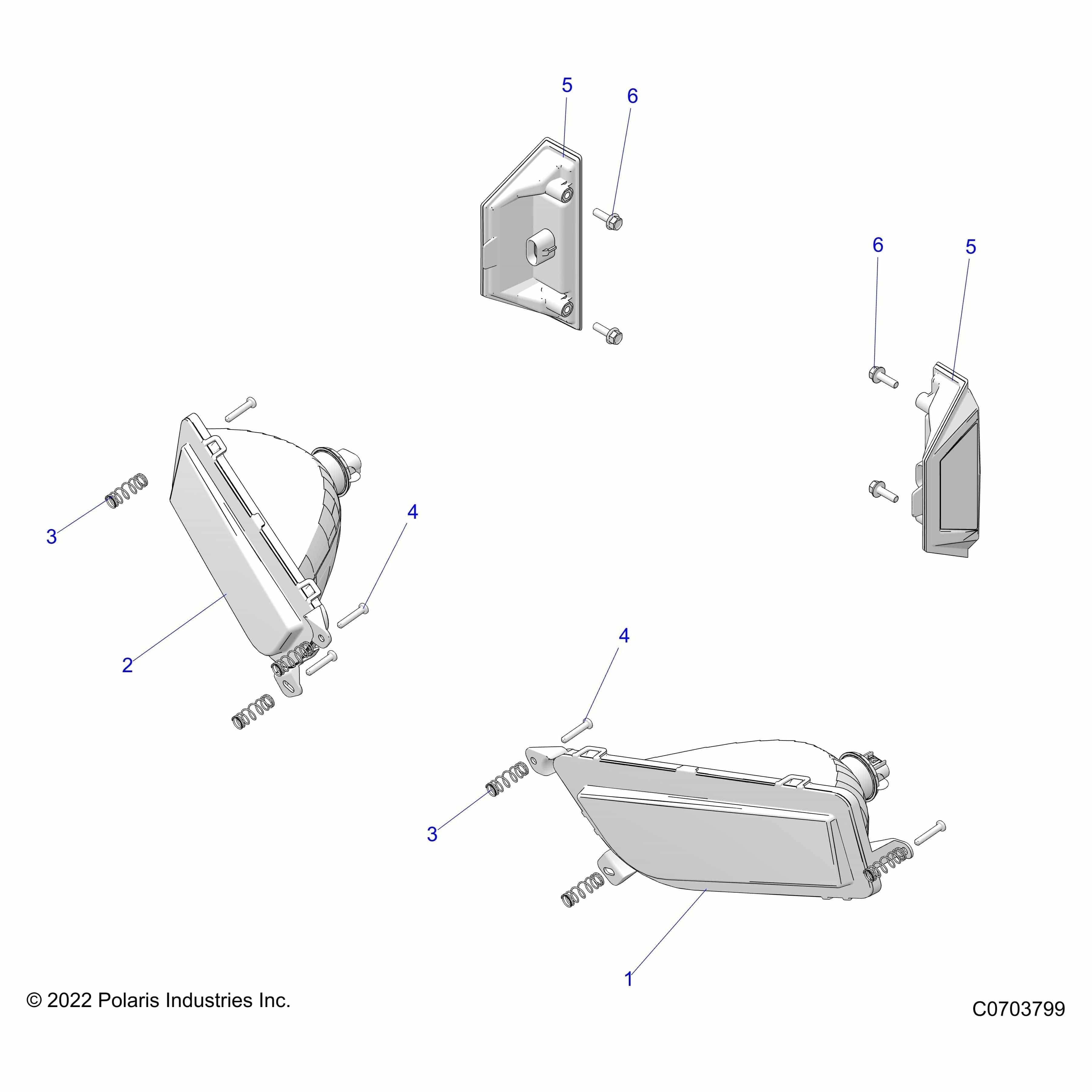 Headlight Assembly, Bumper, Rig by Polaris 2412334 OEM Hardware P2412334 Off Road Express