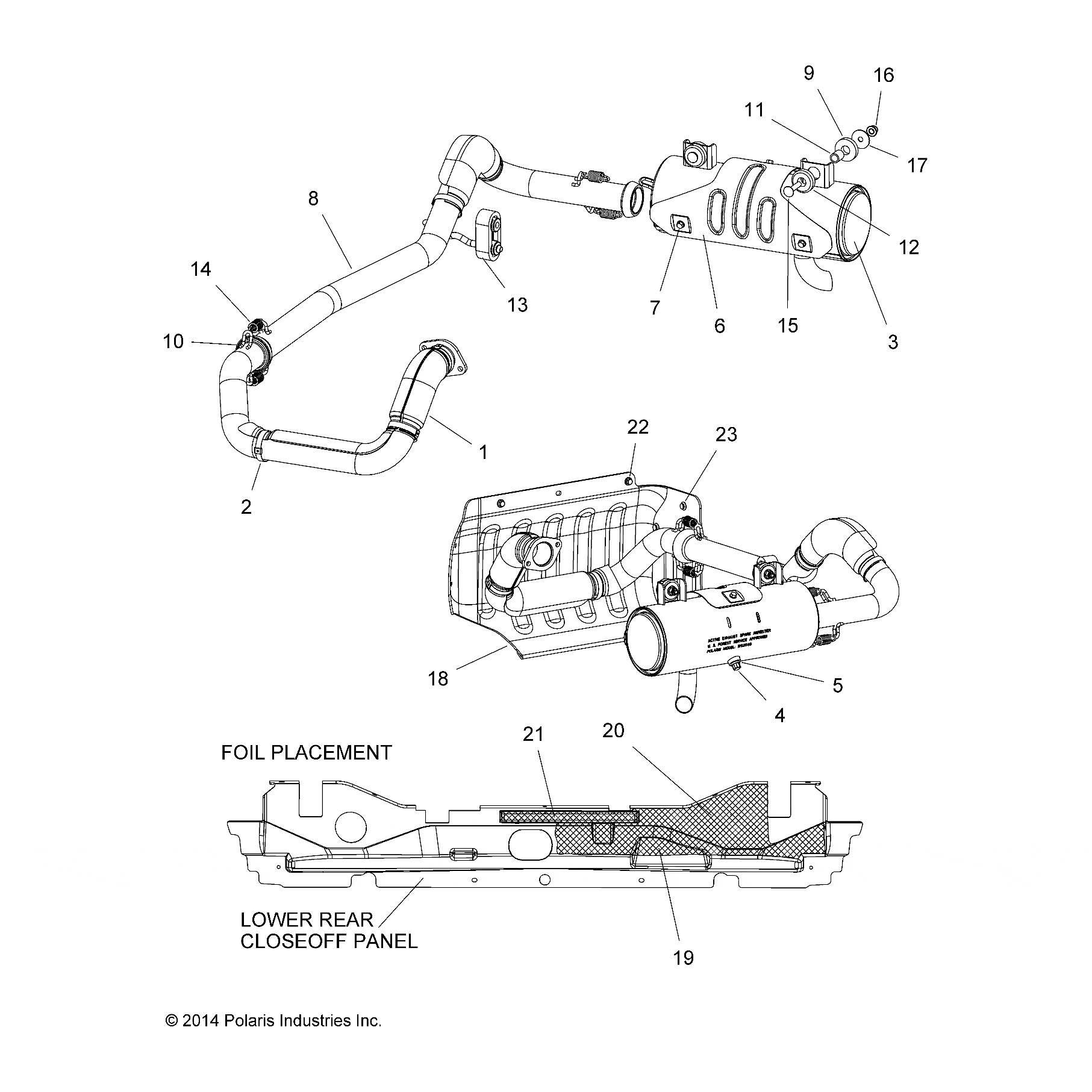 Heat Shield, Foil, Bottom by Polaris 5813763 OEM Hardware P5813763 Off Road Express
