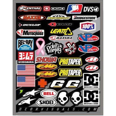 Helmet Logos Decal Sheet 9.5"X12" By D'Cor 40-90-104 Decal Sheet 862-90104 Western Powersports