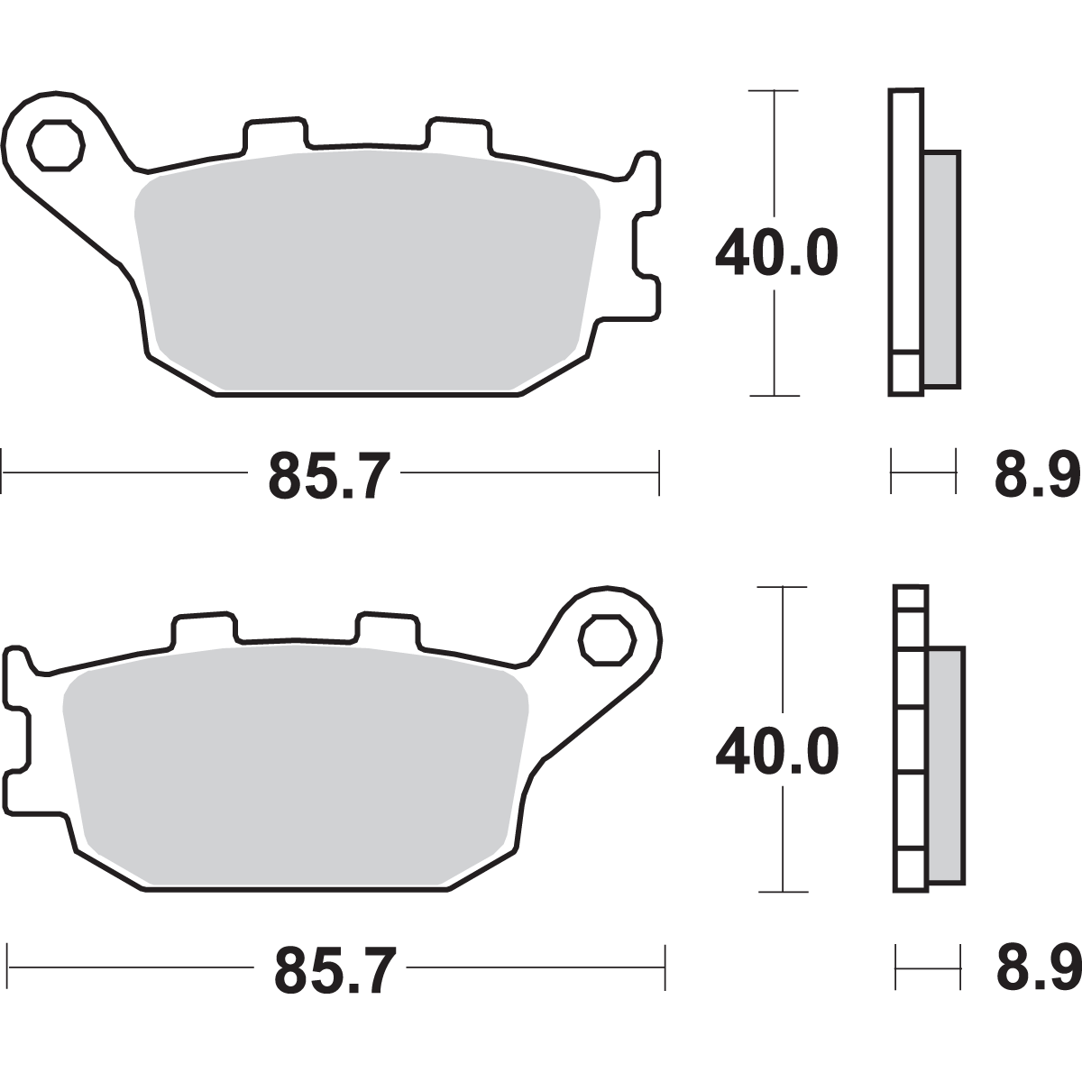 Hf Street Ceramic Organic Brake Pads By Sbs 657HF Brake Pads 1722-0742 Parts Unlimited