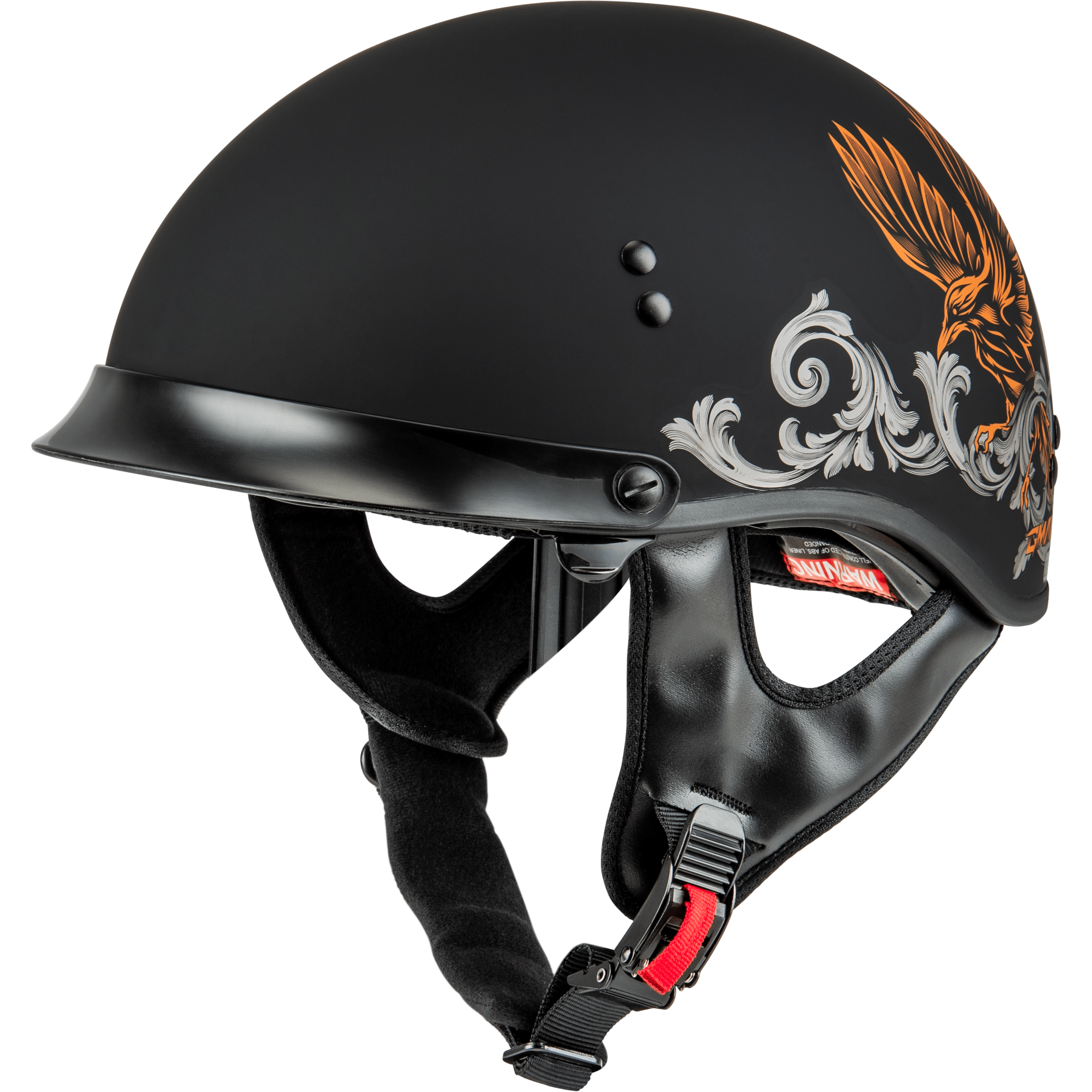 Gmax Hh-65 Corvus Helmet W/Peak Matte Black/Silver/Orange XL H96510947