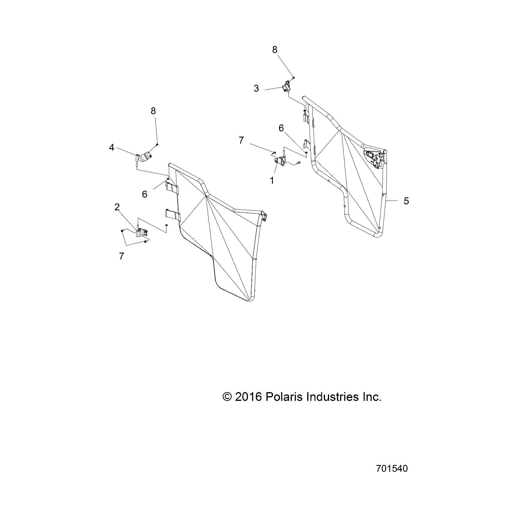 Hinge Weld, Left, Matte Black by Polaris 1023161-458 OEM Hardware P1023161-458 Off Road Express