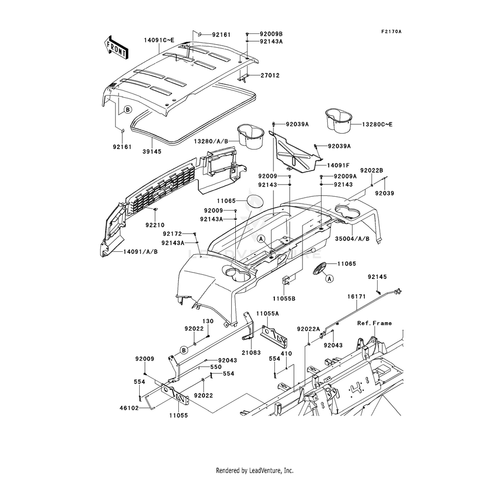 Holder,Cup Holder,Lh, by Kawasaki 13280-0265-31R OEM Hardware 13280-0265-31R Off Road Express Peach St