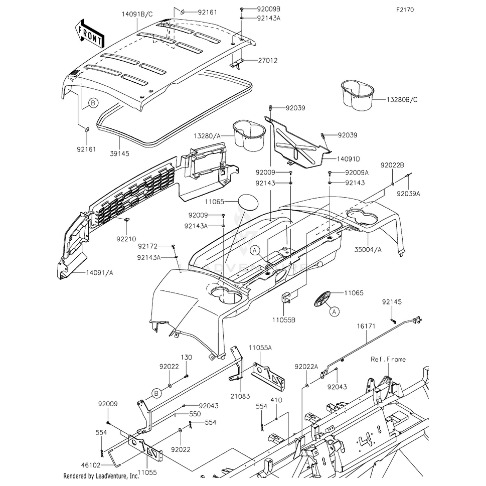 Holder,Cup Holder,Rh,D.R.Red by Kawasaki 13280-0266-16L OEM Hardware 13280-0266-16L Off Road Express Peach St