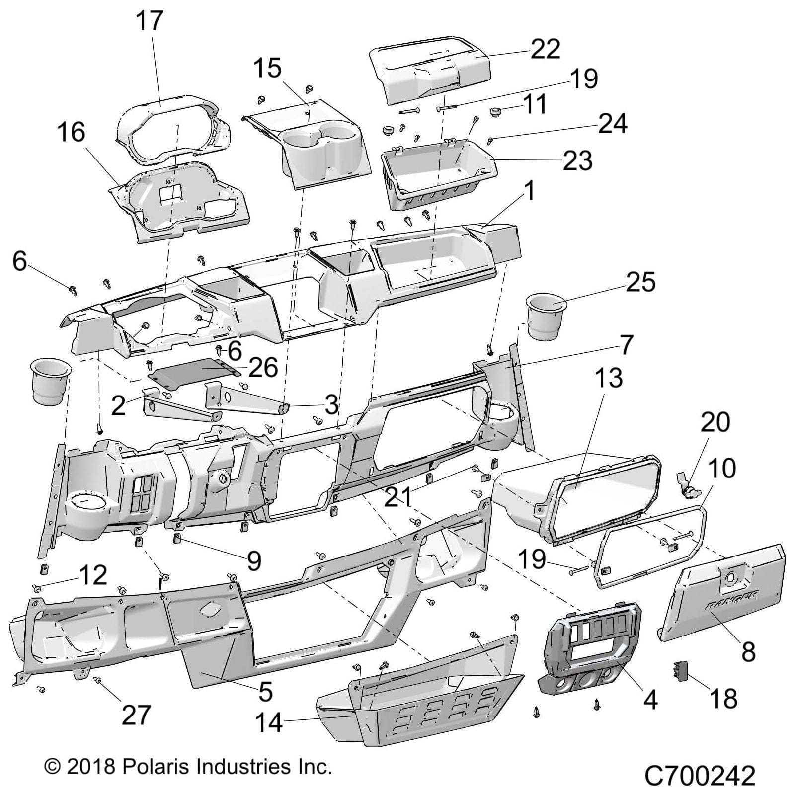 Holder-Cup,Org Mad by Polaris 5436836-593 OEM Hardware P5436836-593 Off Road Express