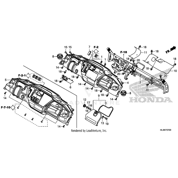 Holder, Drink by Honda 68106-HL1-A00 OEM Hardware 68106-HL1-A00 Off Road Express Peach St