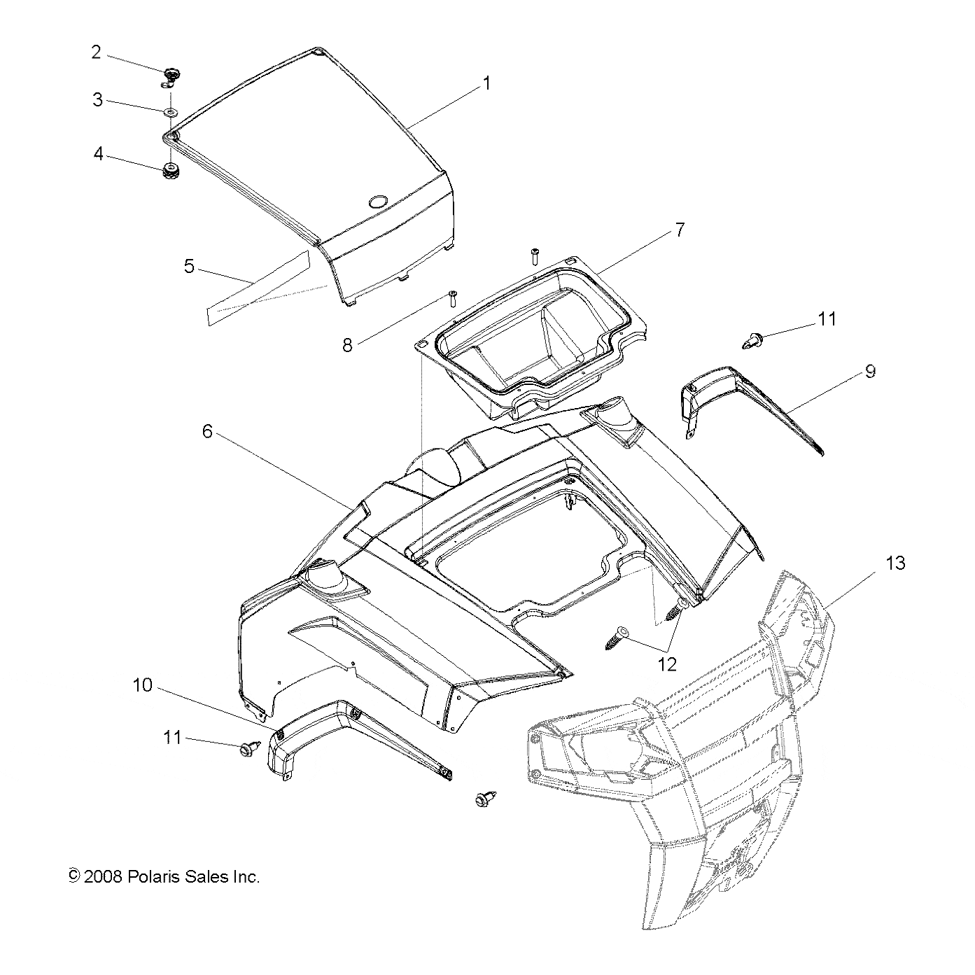 Hood-Center Access,Pntd,Pink by Polaris 5437469-544 OEM Hardware P5437469-544 Off Road Express