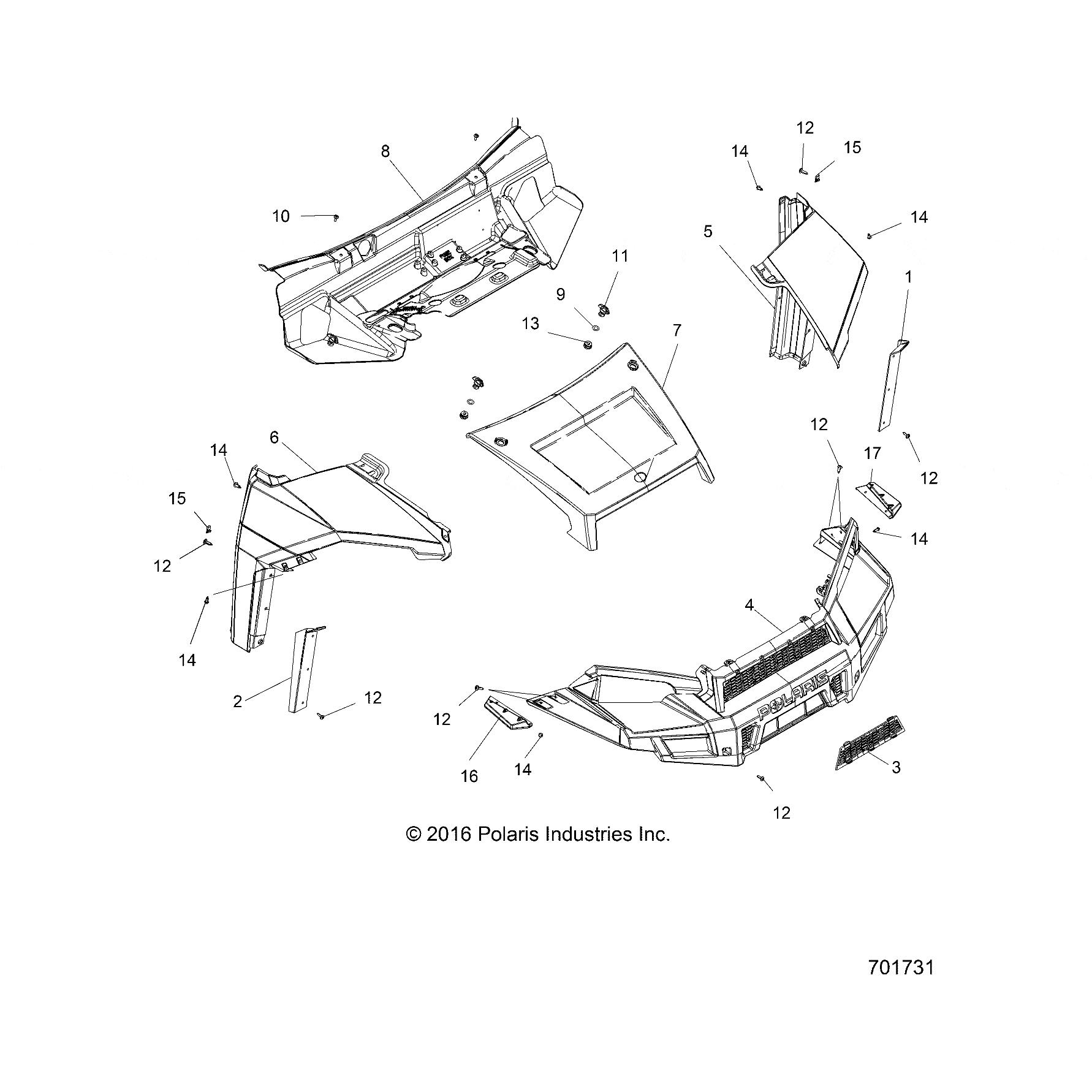 Hood-Center Access,Pntd,T.Slv by Polaris 5453584-402 OEM Hardware P5453584-402 Off Road Express