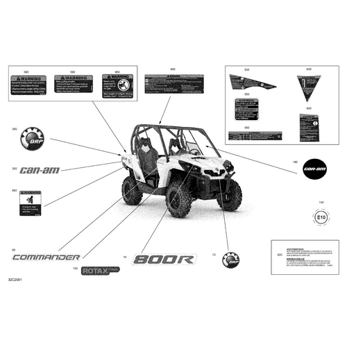Hood Decal "800R" by Can-Am 704906584 OEM Hardware 704906584 Off Road Express Peach St