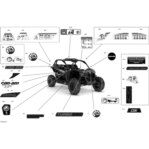 Hood Decal "Turbo RR" by Can-Am 704908189 OEM Hardware 704908189 Off Road Express Peach St