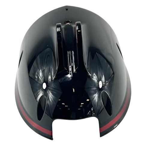 A glossy red and black Polaris Headlight Bucket Lower, shown from above with sleek styling—reminiscent of premium OEM Parts available at Witchdoctors.com.