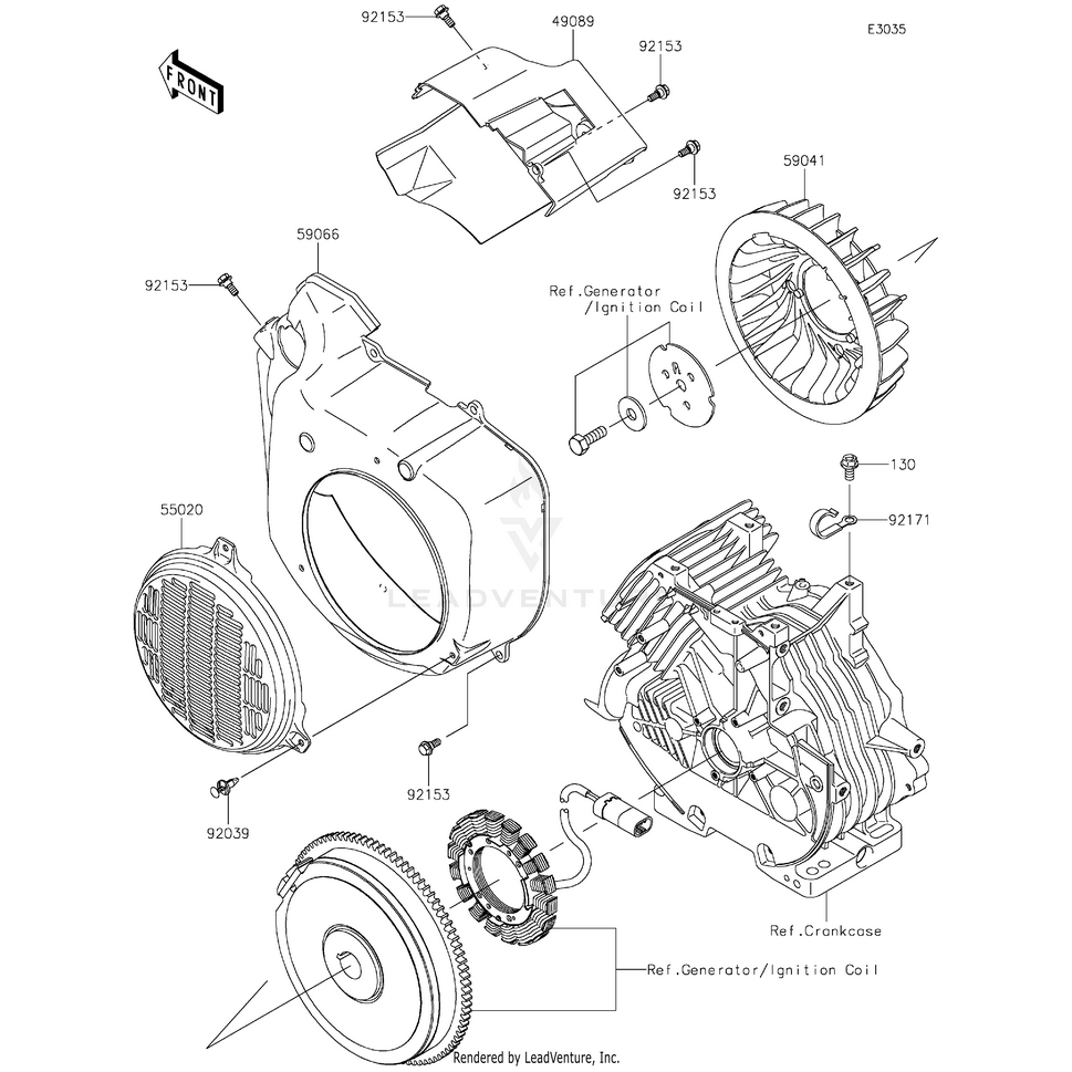 Kawasaki Housing-Fan OEM #59066-0825 Witchdoctors