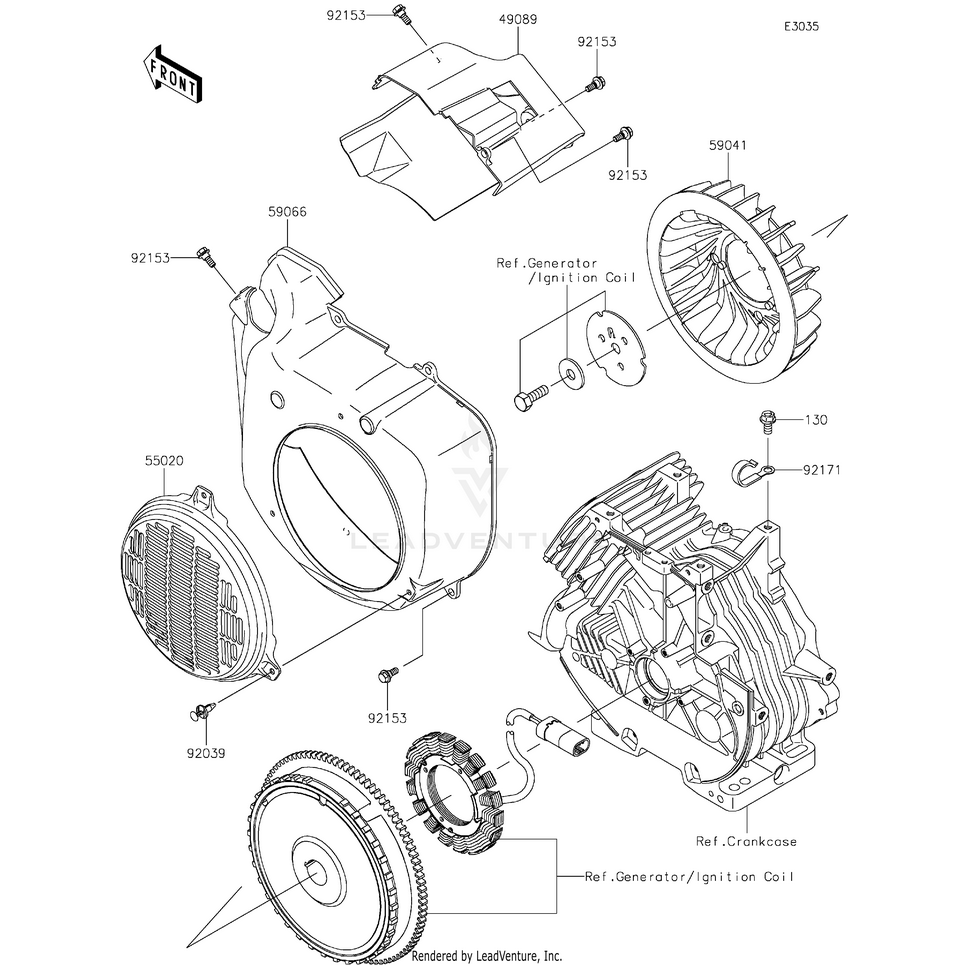 Kawasaki Housing-Fan OEM #59066-7059 Witchdoctors
