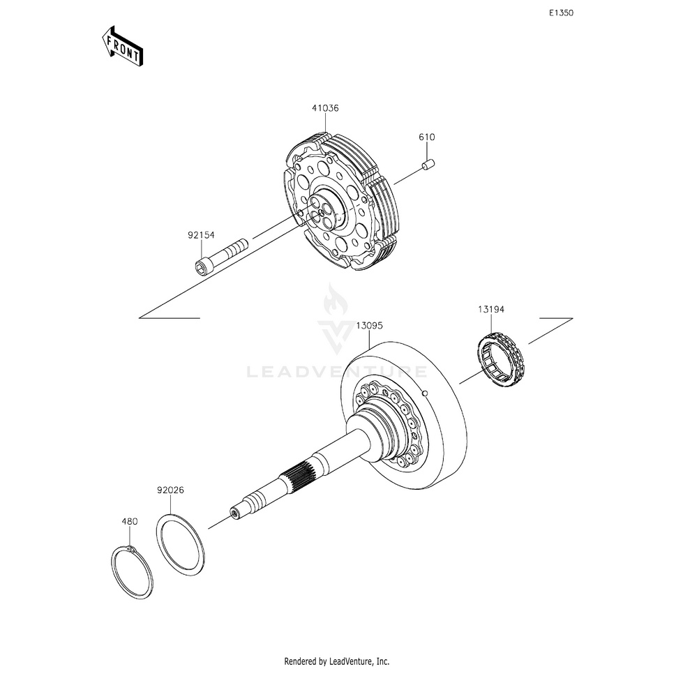 Kawasaki Hub-Assembly OEM #41036-0898 Witchdoctors