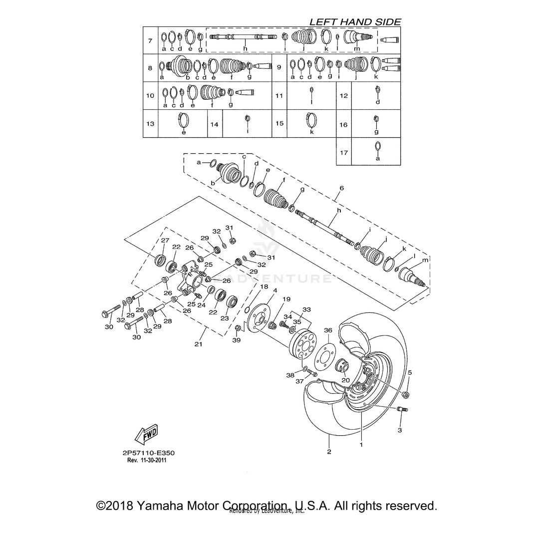 Yamaha Hub Assembly OEM #5UG-F5310-30-00 Witchdoctors