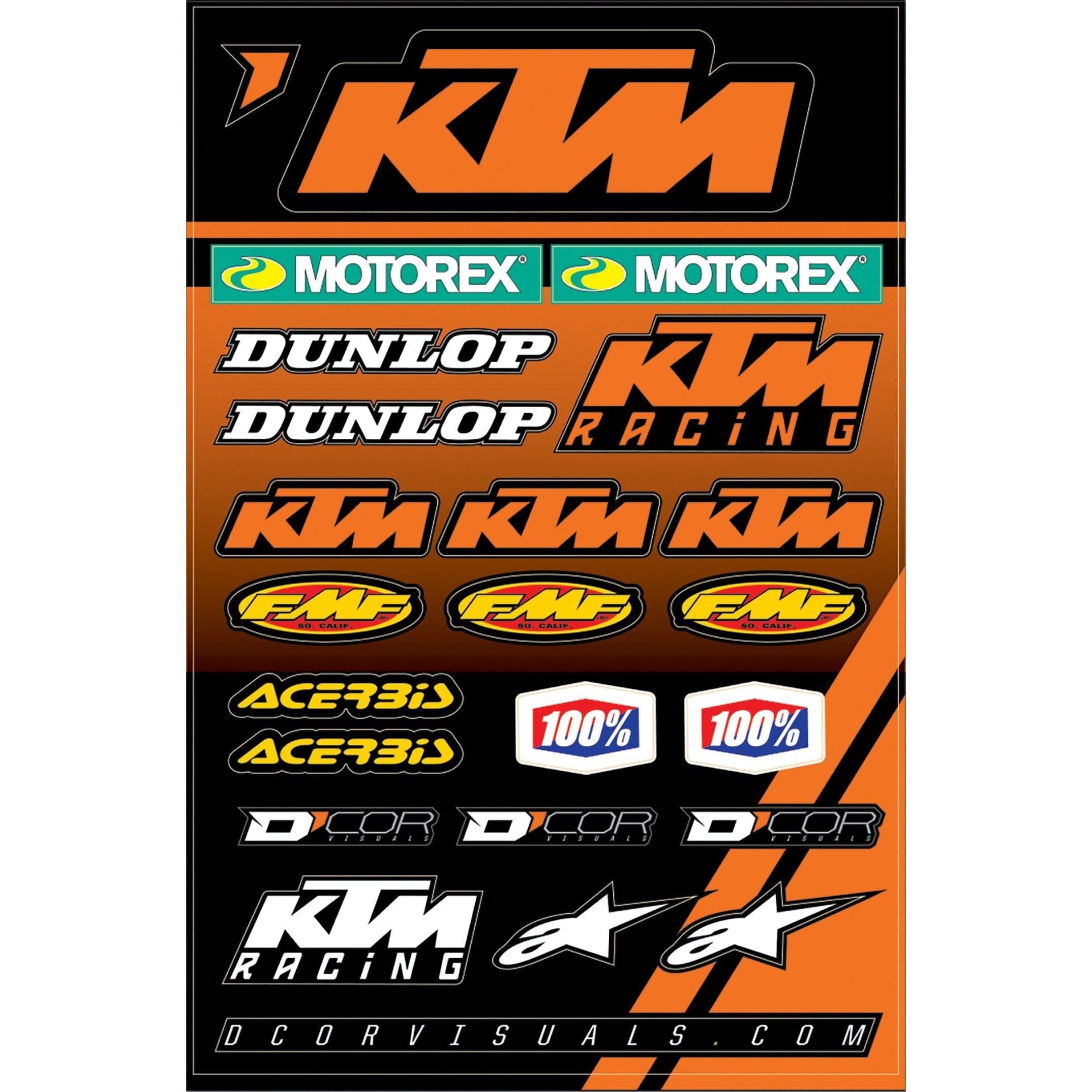 Ktm 2 Decal Sheet By D'Cor 40-30-101 Decal Sheet 862-30102 Western Powersports