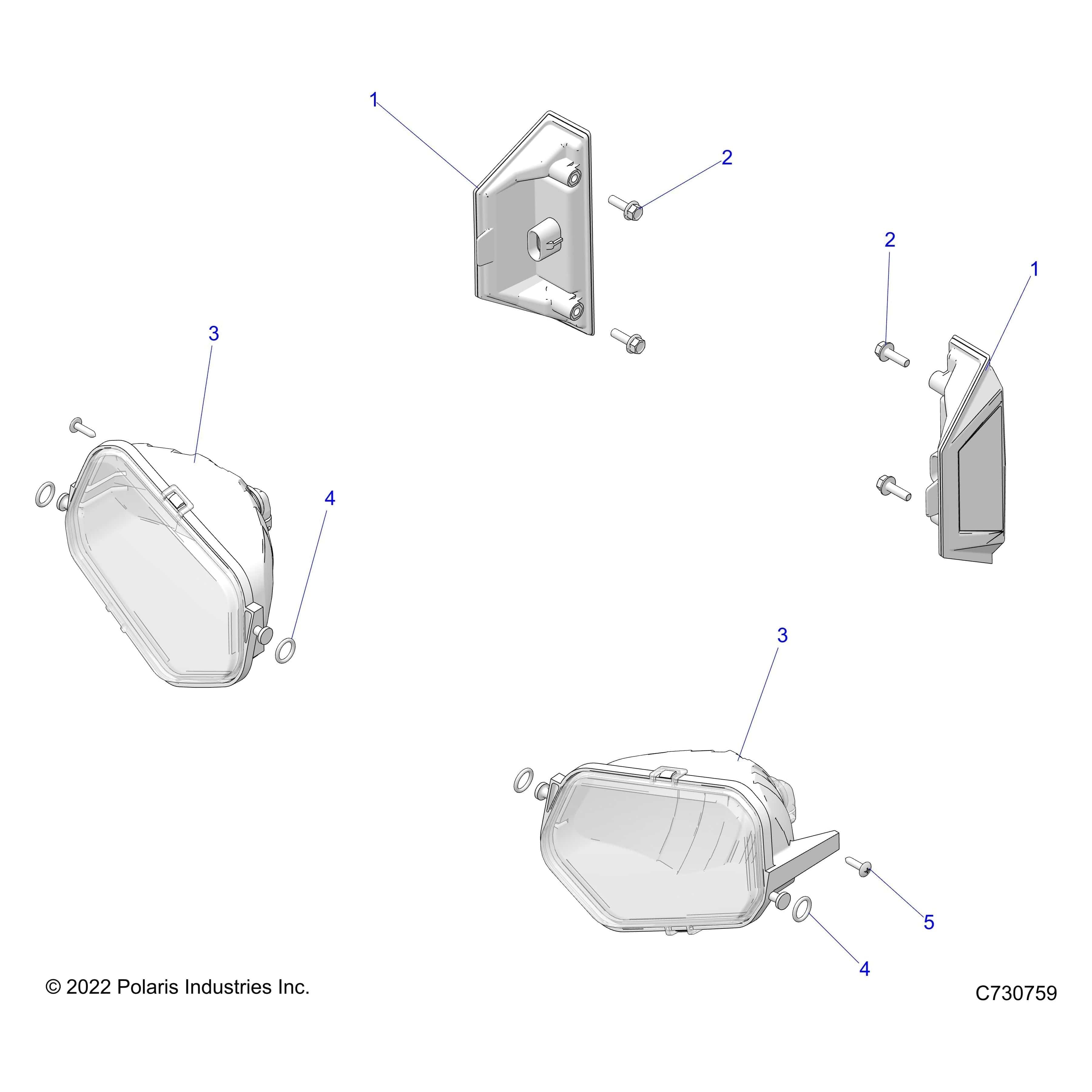 Left Hand Bumper Headlight Asse by Polaris 2410615 OEM Hardware P2410615 Off Road Express
