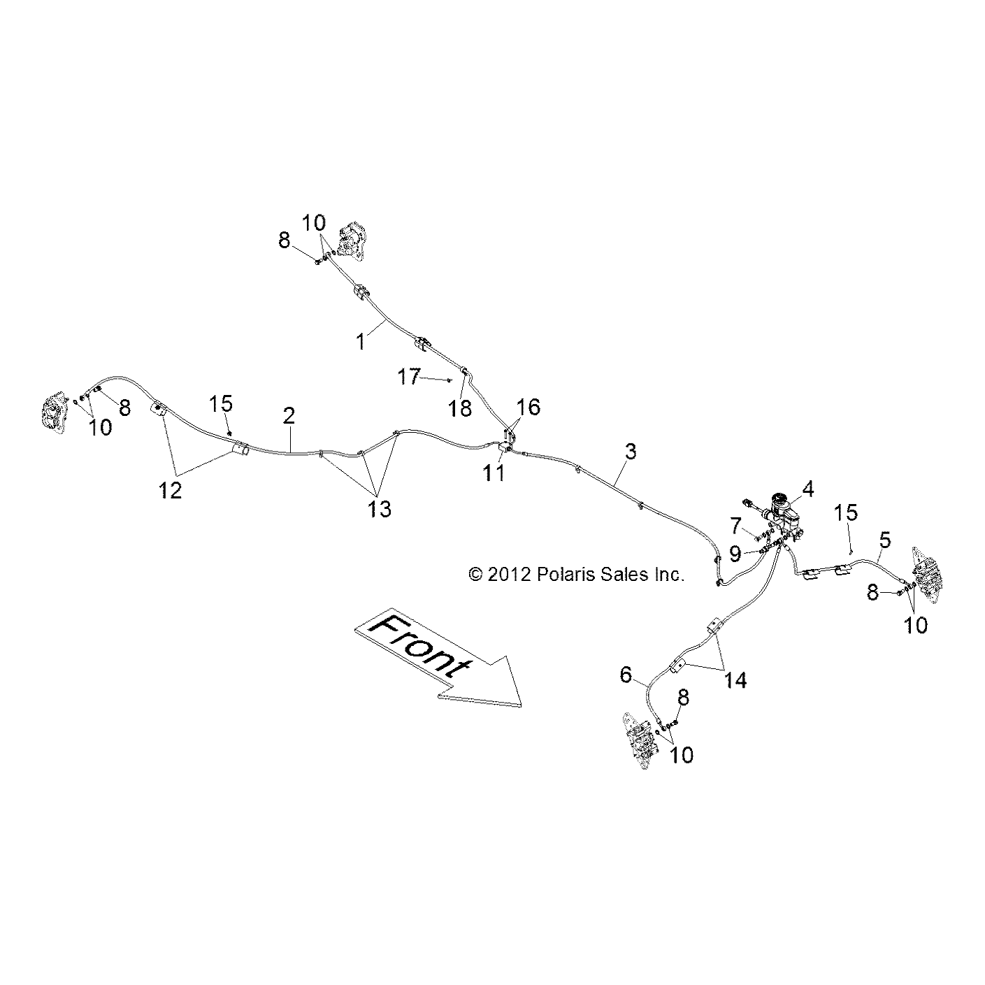 Line-Brake,Master To Rear by Polaris 1911705 OEM Hardware P1911705 Off Road Express