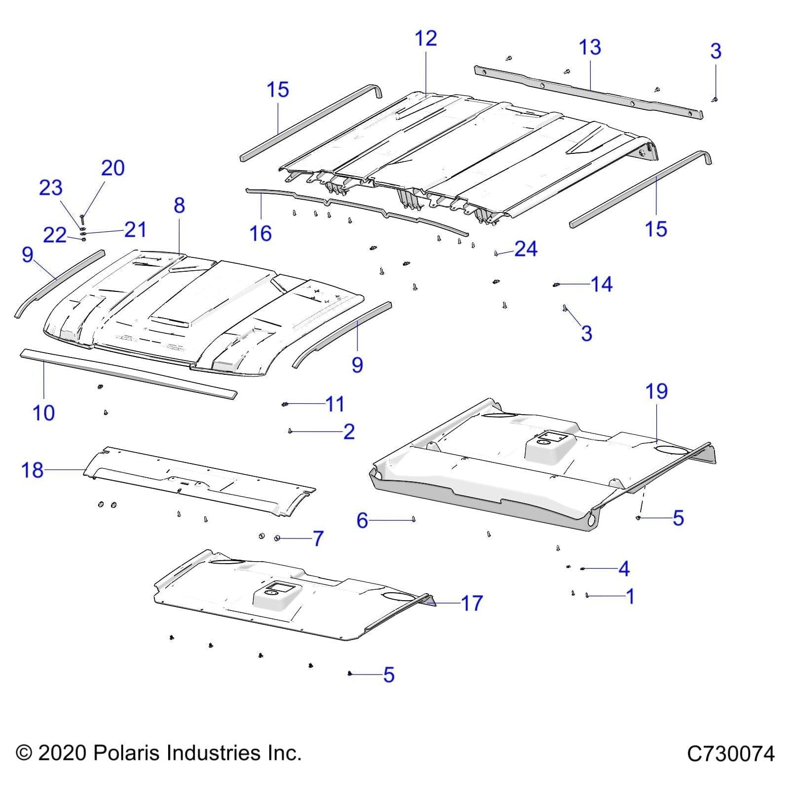 Liner-Roof,Rear,Crew,Router by Polaris 5814856 OEM Hardware P5814856 Off Road Express