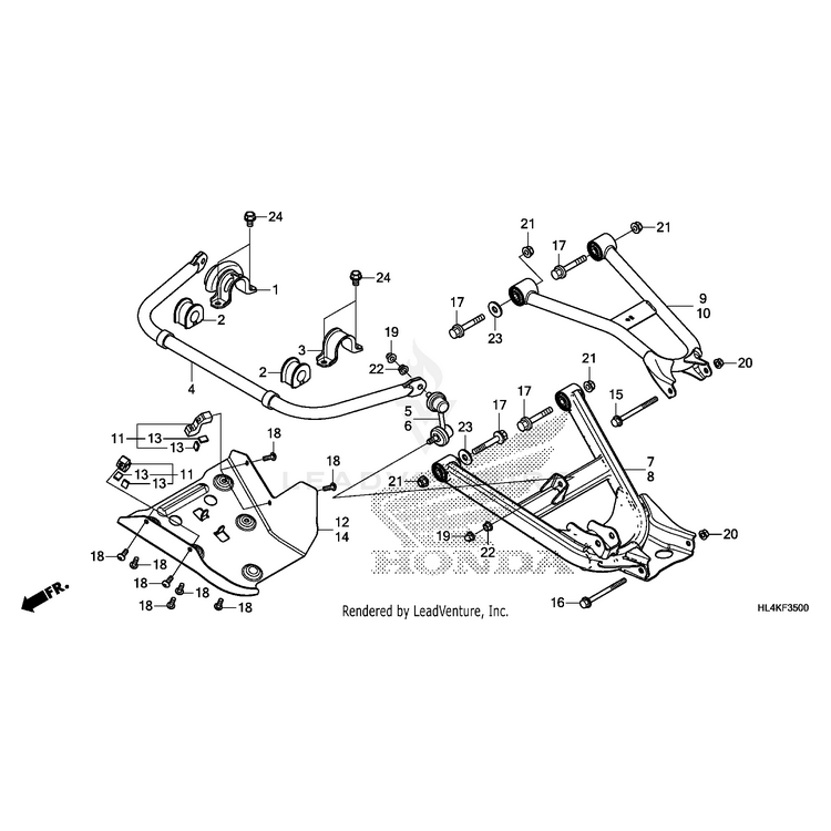 Link, Right Rear Stabilizer by Honda 52320-S5A-013 OEM Hardware 52320-S5A-013 Off Road Express Peach St