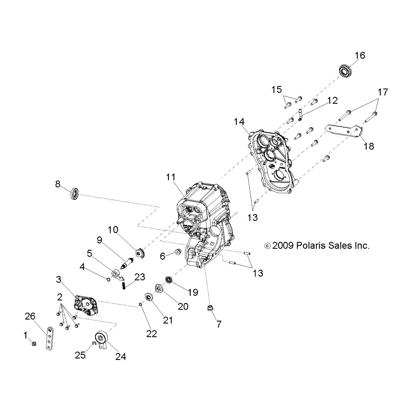Main Gearcase Assembly, 6 X 6 by Polaris 1332978 OEM Hardware P1332978 Off Road Express Drop Ship