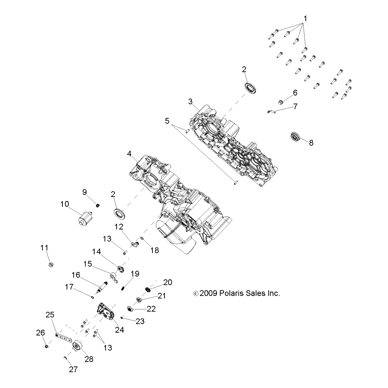 Main Gearcase Assembly by Polaris 1332859 OEM Hardware P1332859 Off Road Express Drop Ship