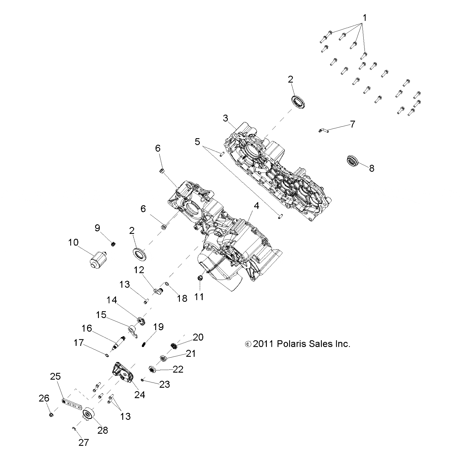 Main Gearcase Assembly by Polaris 1332982 OEM Hardware P1332982 Off Road Express Drop Ship