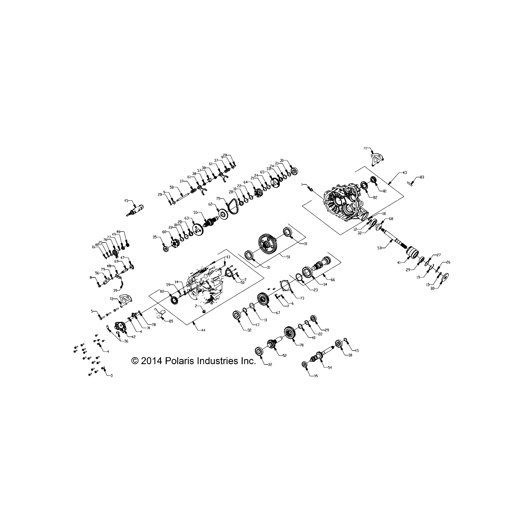 Main Gearcase Assembly by Polaris 1333378 OEM Hardware P1333378 Off Road Express Drop Ship