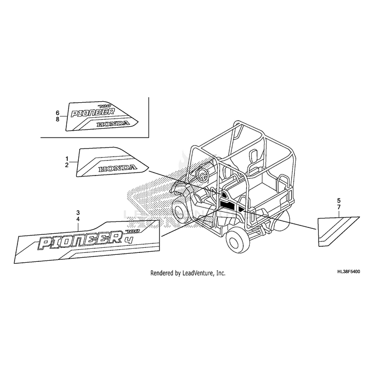 Mark, Right Bed Side Cover (Type1) by Honda 86811-HL3-MH0ZB OEM Hardware 86811-HL3-MH0ZB Off Road Express Peach St