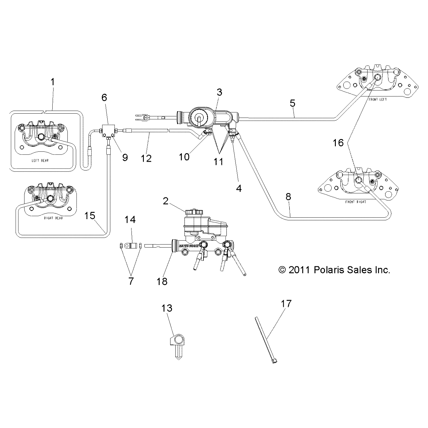 Master Cylinder Brake Line, Rea by Polaris 1911619 OEM Hardware P1911619 Off Road Express