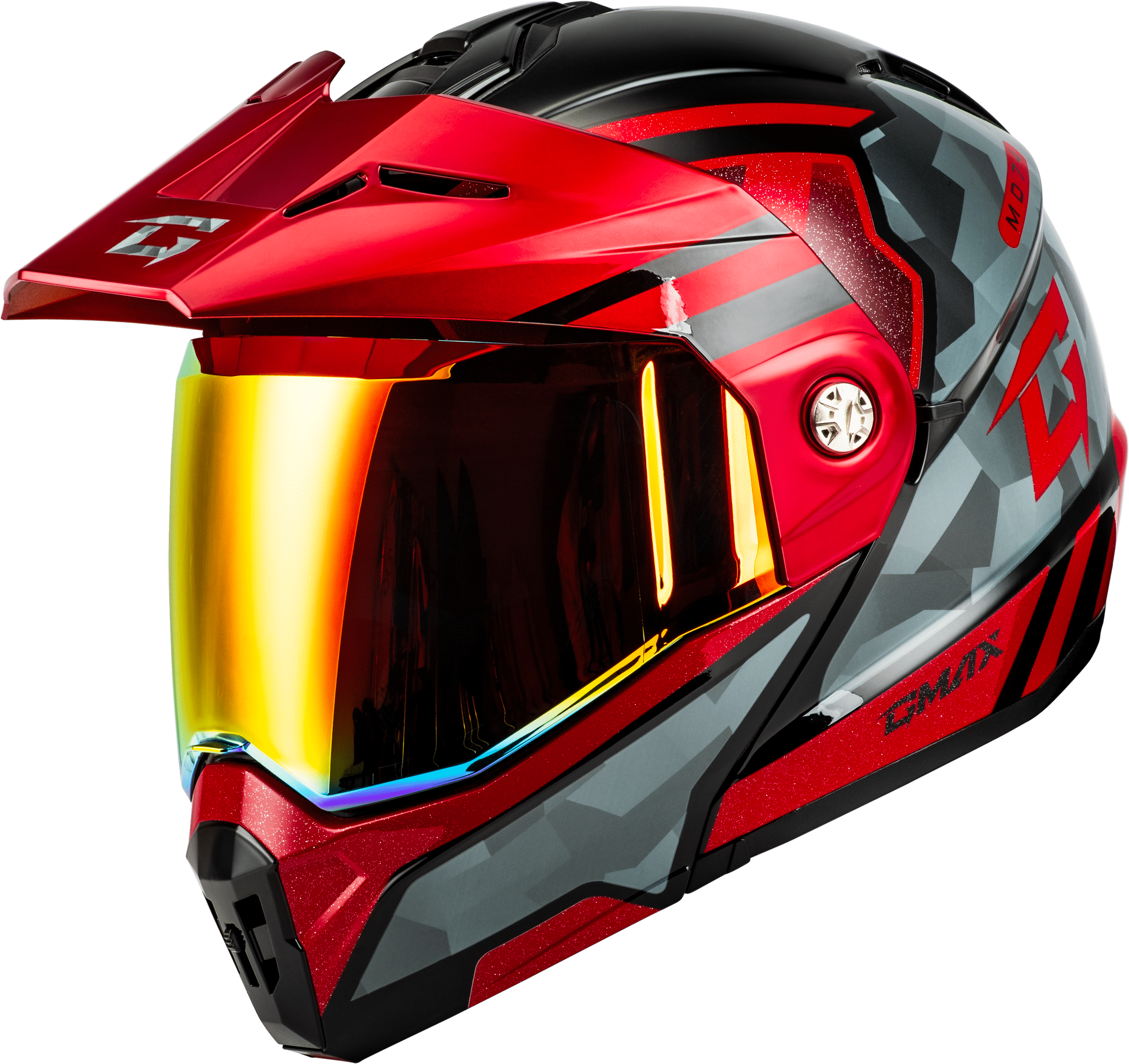 Western Powersports Modular Helmet Black/Grey/Red Metallic / 2X MD-74 Striker Modular Helmet (2024) by GMAX M17411158