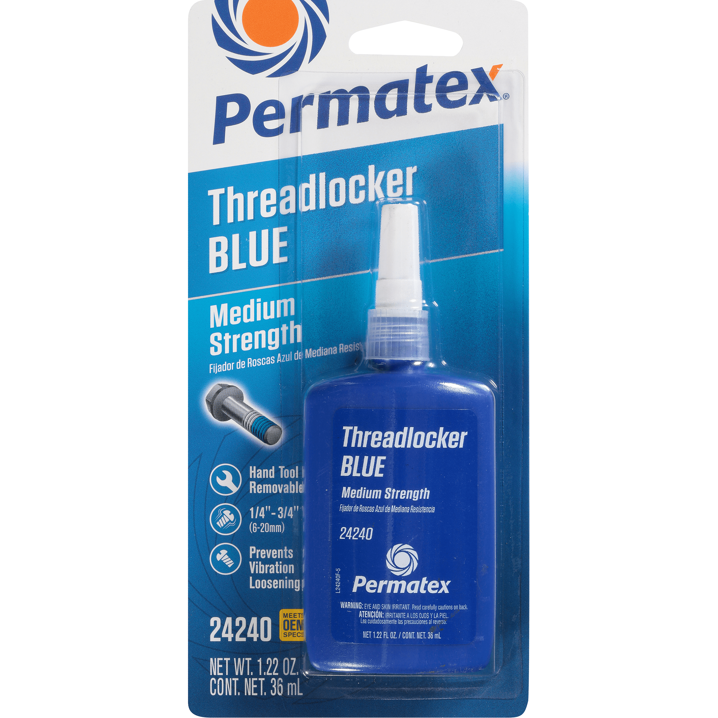 Medium Strength Threadlocker Blue 36 Ml by Permatex 24240 Thread Locker