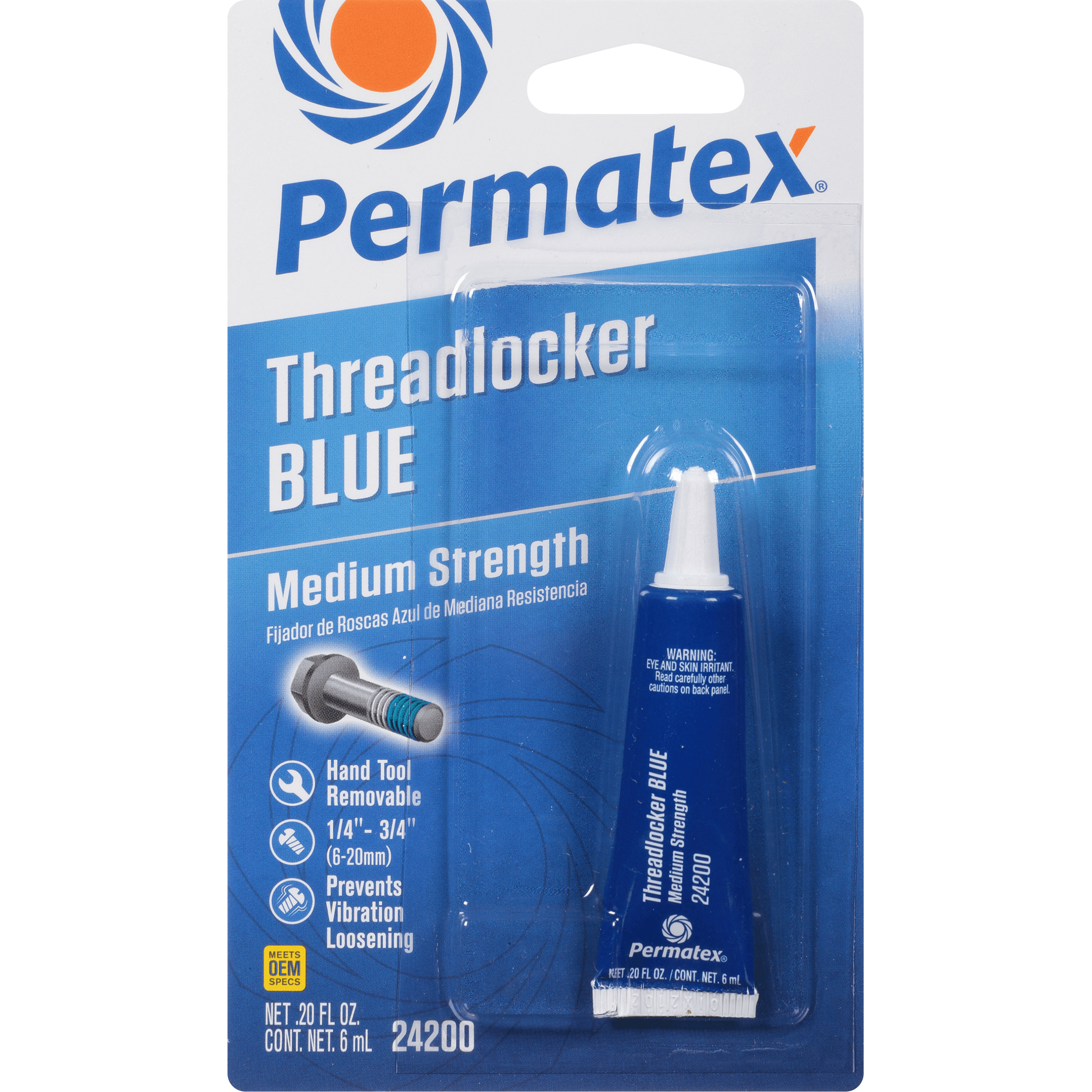 Medium Strength Threadlocker Blue 6 Ml by Permatex 24200 Thread Locker