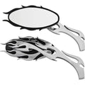 Mirrors Flame W/Flame Stem Black/Chrome by Drag Specialties