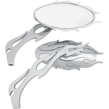 Mirrors Flame W/Flame Stem Chrome by Drag Specialties 0640-0484 Perch Mount Mirrors