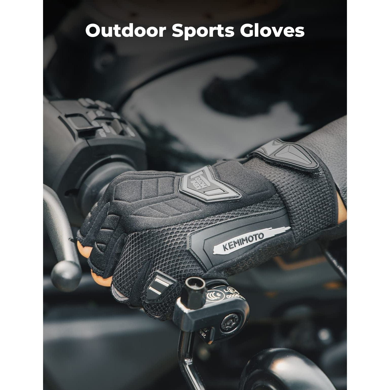 Motorcycle 2 Fingerless Design Paintball & Airsoft Gloves by Kemimoto F1109-06901MBK Half Gloves F1109-06901MBK Kemimoto