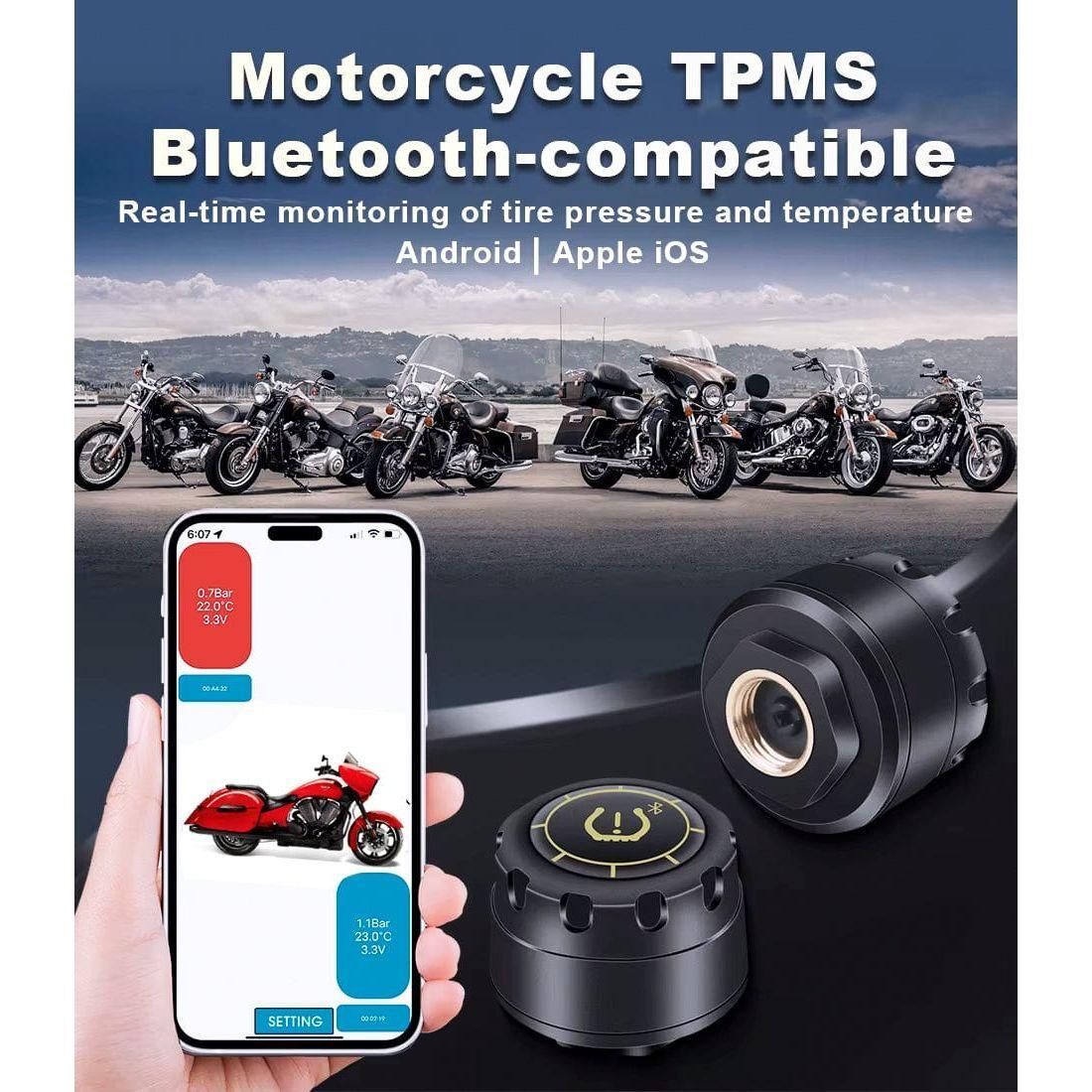 Motorcycle TPMS Tire Pressure Monitoring System Bluetooth by Witchdoctors 2TPMS-WD TPM Sensor