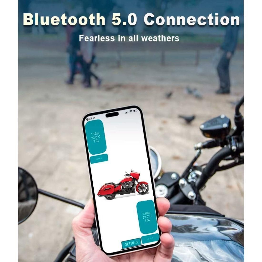 Motorcycle TPMS Tire Pressure Monitoring System Bluetooth by Witchdoctors 2TPMS-WD TPM Sensor