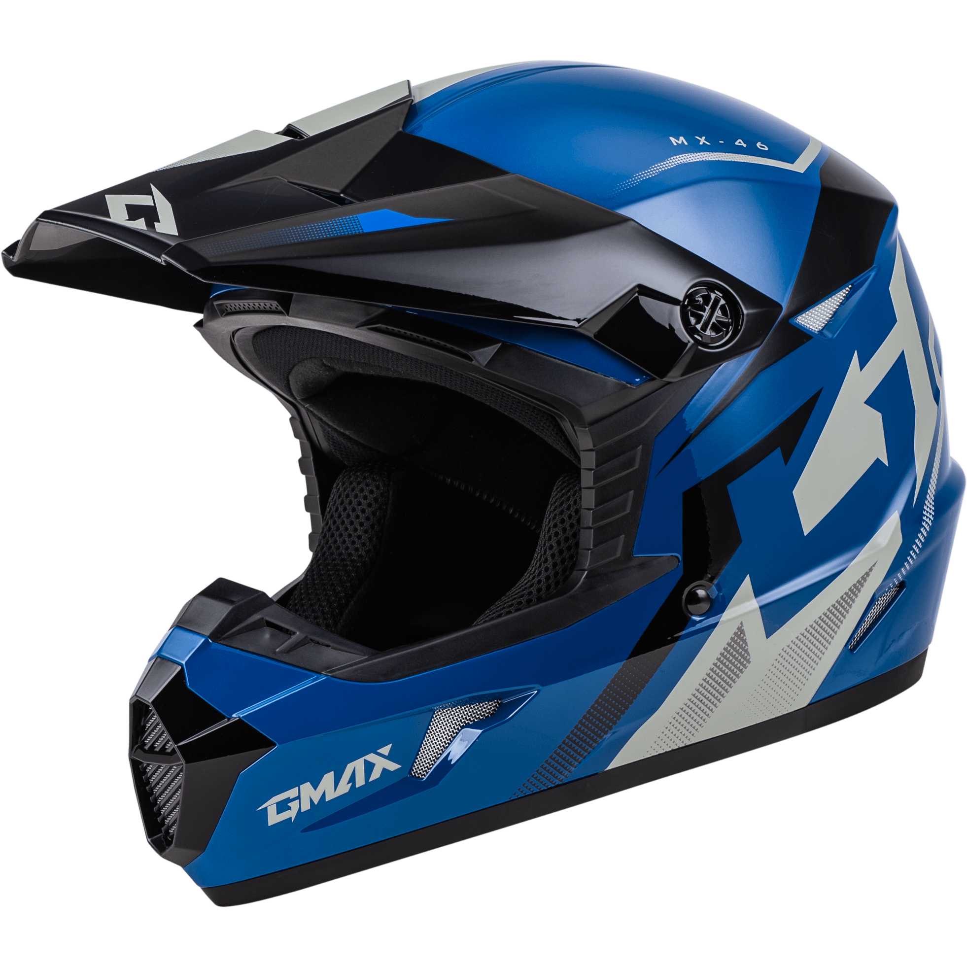Western Powersports Off Road Helmet Blue/Black/Grey / 2X MX-46 Compound Helmet by GMAX D3464438