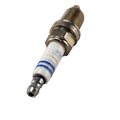 The Spark Plug by Polaris features a metal threaded base and a white ceramic insulator with blue rings, isolated on a white background—compatible with Indian motorcycle and OEM Indian Polaris parts.