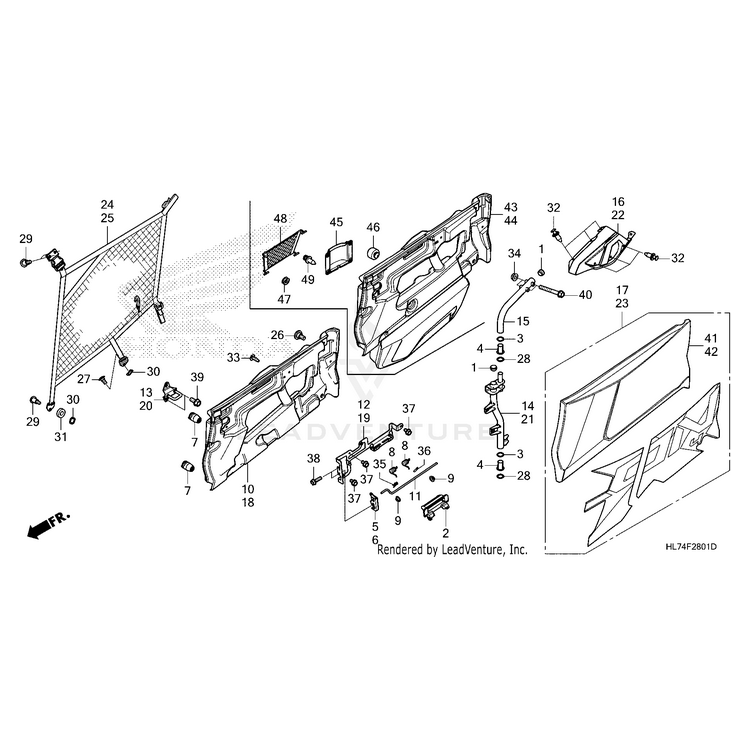 Net Assembly, Left Rear Side by Honda 67820-HL7-A20 OEM Hardware 67820-HL7-A20 Off Road Express Peach St
