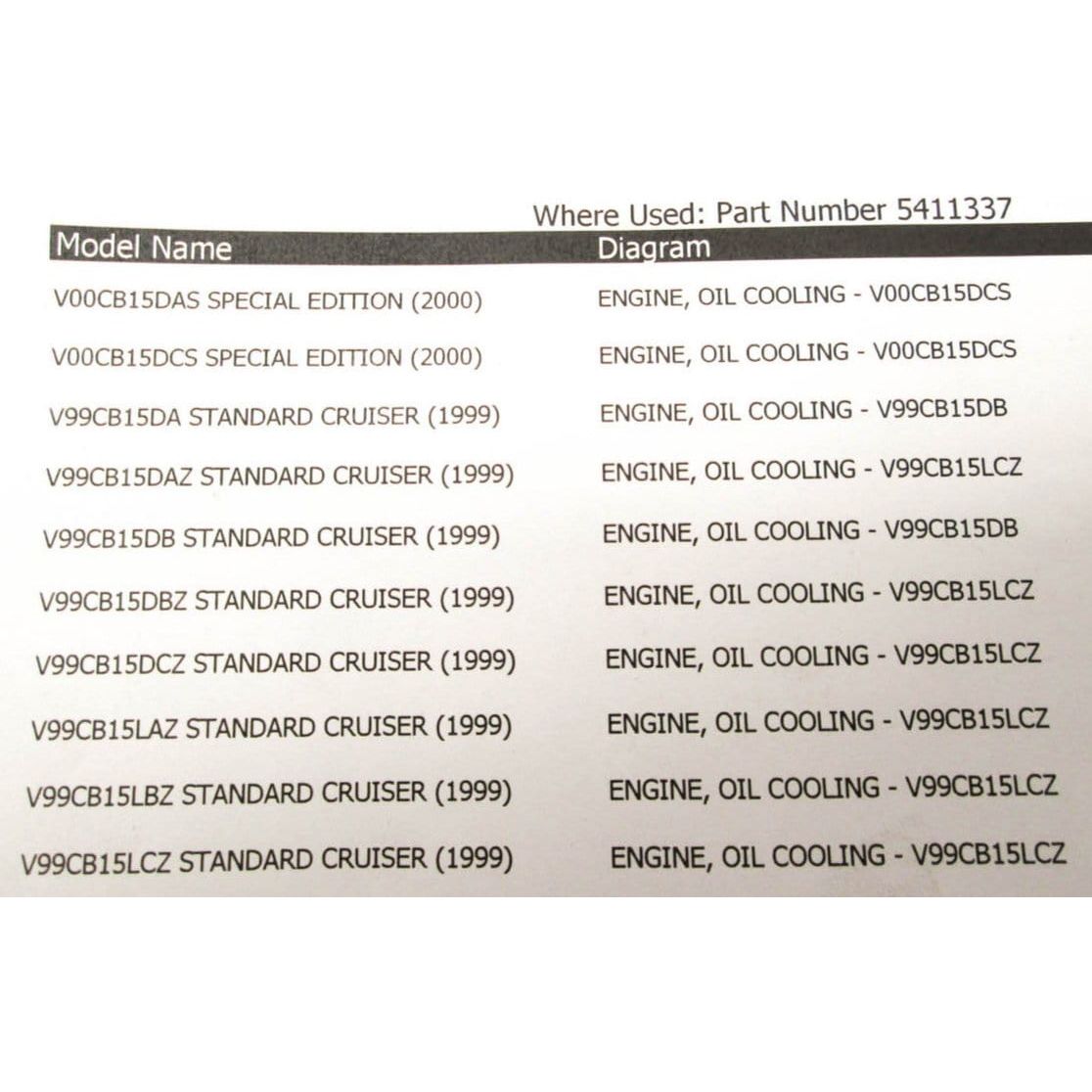 Oil Cooler Inlet Hose by Polaris 5411337 Oil Line
