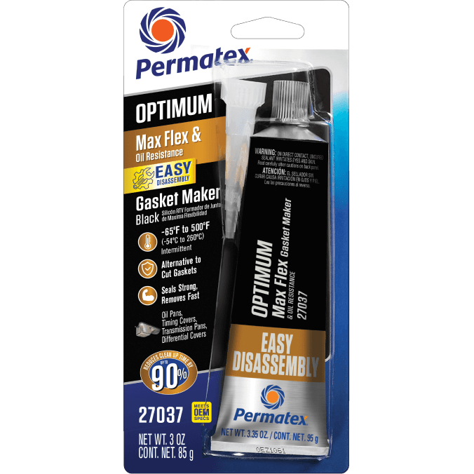 Optimum Black Rtv Silicone 3 Oz 12/Case by Permatex 27037 Silicone