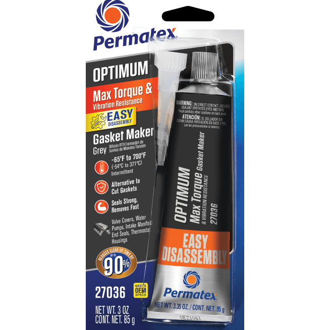 Optimum Grey Rtv Silicone 3 Oz 12/Case by Permatex 27036 Silicone