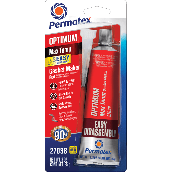 Optimum Red Rtv Silicone 3 Oz 12/Case by Permatex 27038 Silicone